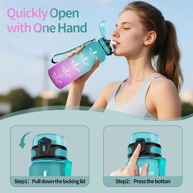 Detalle de Motswedi borraccia 1500 ml motivazionale senza BPA con cannuccia