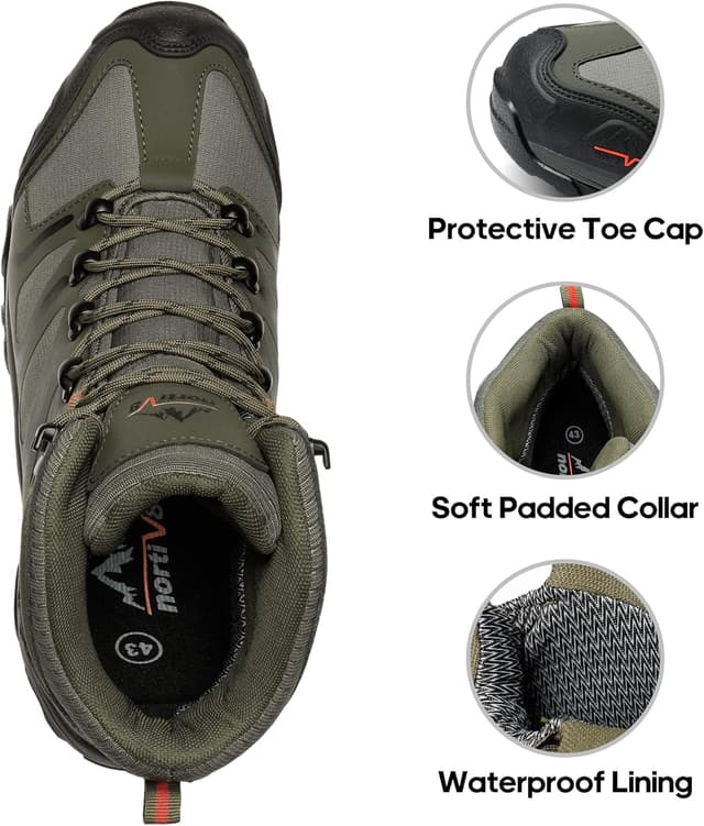 Detalle 2 de NORTIV 8 Herren Outdoorschuhe: wasserdichte Wanderstiefel für Trekking & Bergsteigen