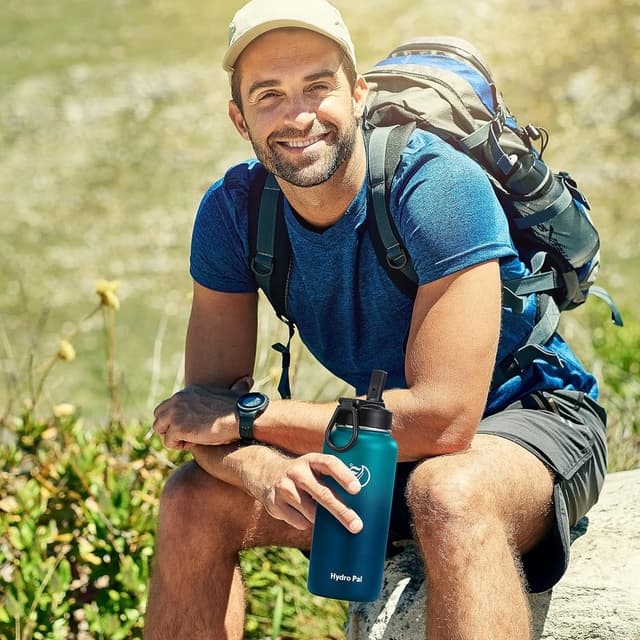 Thumbnail 6 de HydroPal vacuum insulated stainless steel water bottle (1.9L/1.2L/1L/750ml/500ml) with straw & spout lids