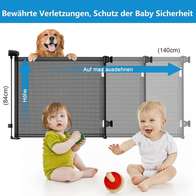 Thumbnail 4 de Ausziehbares Treppenschutzgitter 140 cm 👶