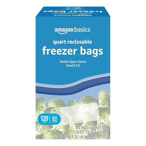 Imagen de Amazon Basics 1-qt freezer bags, 120 pcs en OfertitasTOP