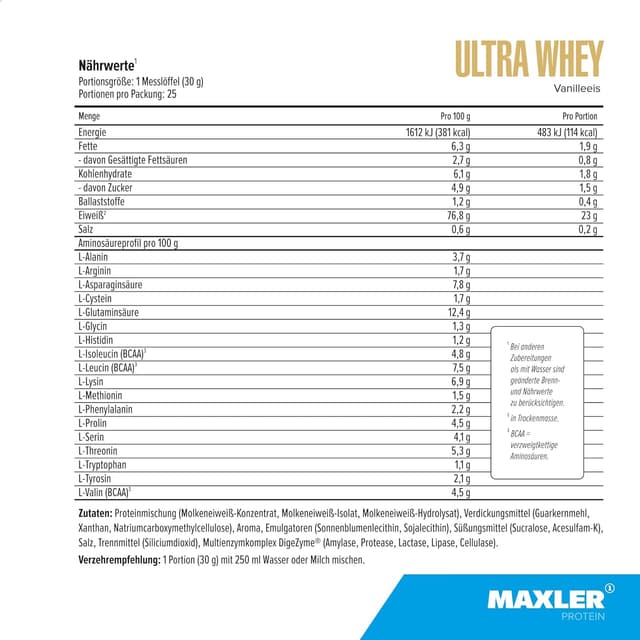 Detalle 2 de Maxler Ultra Whey Protein 750 g proteine whey