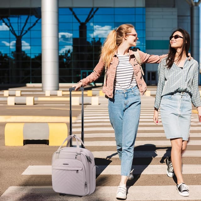 Thumbnail 6 de VANKEAN Laptoptasche mit Rollen für 16-Zoll-Unterseite (Overnighter) – leichter Rollenkoffer für Reisen, Business & Arbeit, Rosa