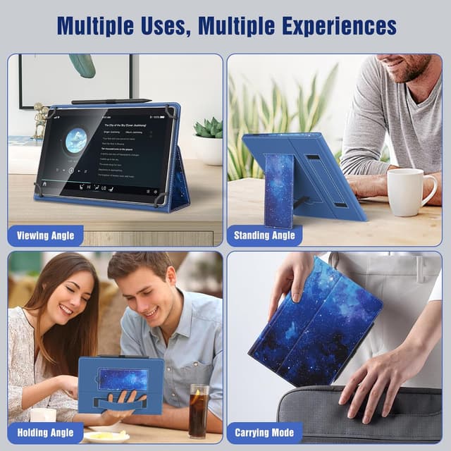 Thumbnail 6 de TiMOVO Universal Case for 10.1 Inch Android Tablets with Pen Loop & Hand Strap (Blue Starry Sky)