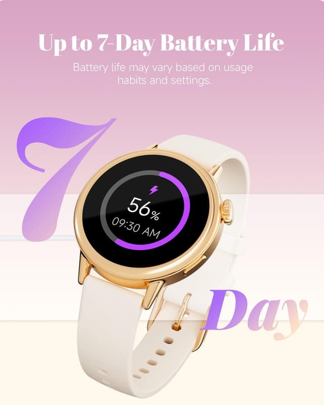 Thumbnail 6 de TOOBUR Petite Smart Watch for Women (Beige), 37 mm AMOLED Fitness Tracker with Step/Sleep/HR