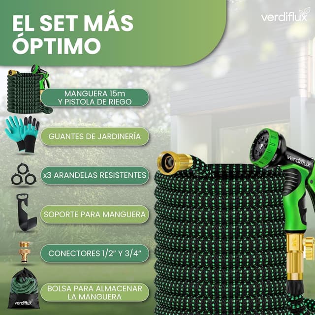 Thumbnail 3 de Verdiflux Manguera Jardin 15 metros 🌿
