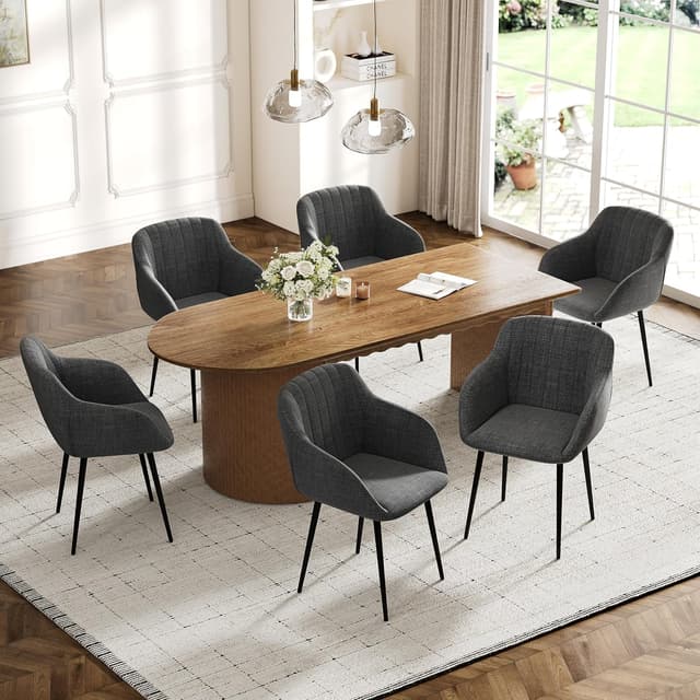 Detalle de Goeurvant sedie pranzo con braccioli, set 6