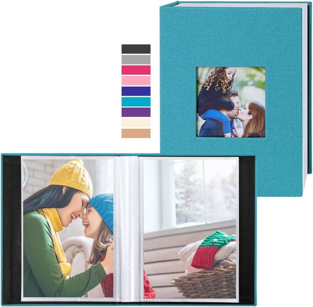 Detalle de Small 6x4 Photo Album (2 Packs) with Linen Cover, Portrait 10x15cm Slip-In Pockets