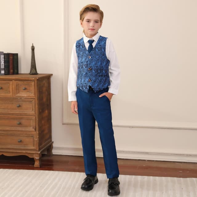 Thumbnail 1 de SANMIO Boys Suit 4 Piece Slim Fit 5-12