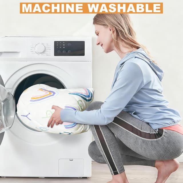 Detalle de OUUTMEE Baby Krabbelmatte 127 x 127 x 2 cm faltbar (50 x 50 Zoll) mit Regenbogen-Motiv