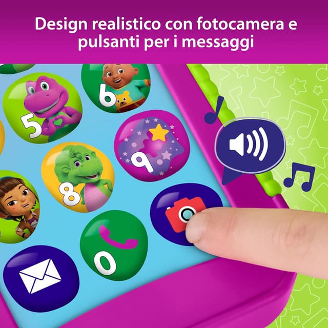 Detalle 2 de Telefono Hey Barney JGT55 per bambini
