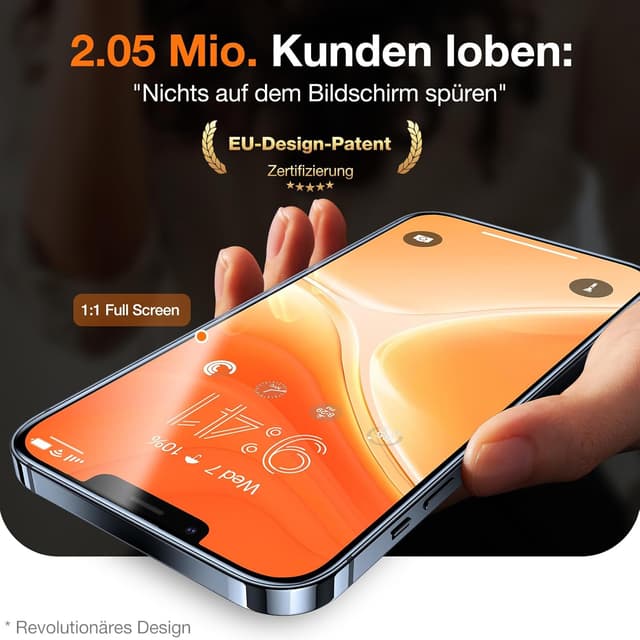 Detalle de TORRAS Panzerglas-Schutzfolie für iPhone 12 / 12 Pro (9H+, Anti-Fingerabdruck, 2 Stück)