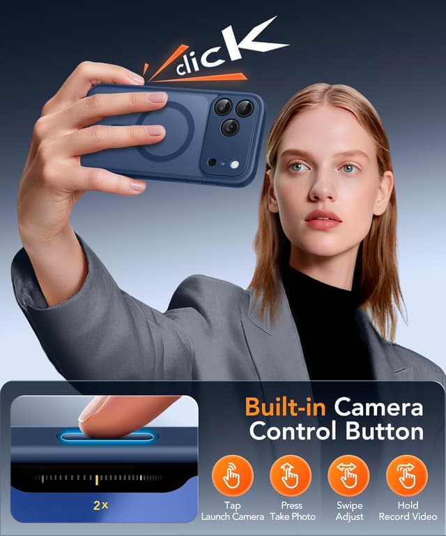 Thumbnail 6 de GOLBINBOX Magnetic Case for iPhone 17 Pro Max with Privacy Screen Protector (MagSafe-compatible) – Blue