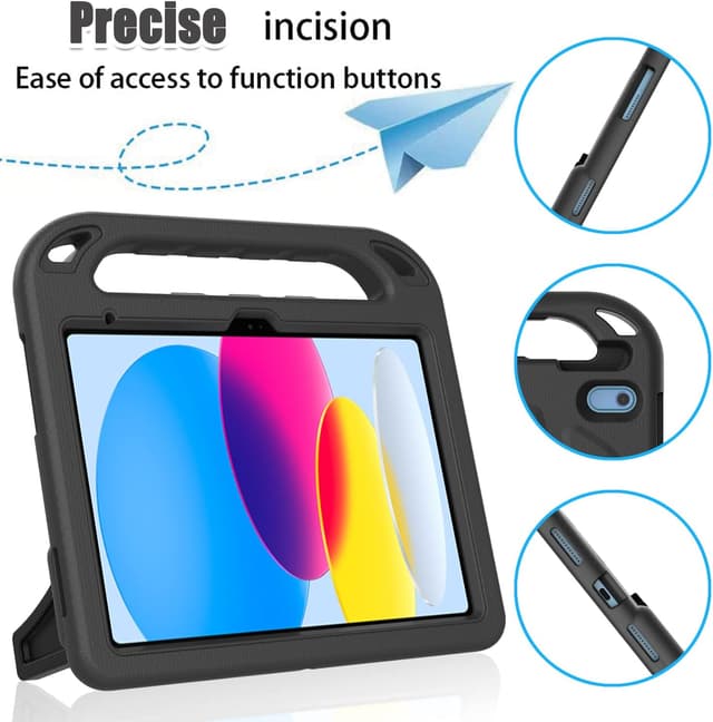 Thumbnail 6 de Surom Kids Case for iPad A16 (11th Gen) / iPad 10th Gen (10.9-inch) with Built-in Screen Protector – Black