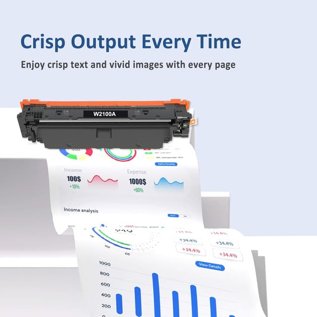 Detalle de WOWTONER 210A High-Yield Toner Cartridges 4-Pack (Black, Cyan, Magenta, Yellow) Compatible for HP Color LaserJet Pro MFP/4201 & 4301 Series