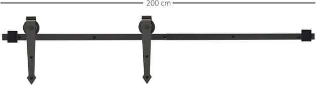Detalle de HOMCOM Kit de porte coulissante à galandage pour porte 35–45 mm d’épaisseur (largeur max. 1 m) – charge max. 100 kg