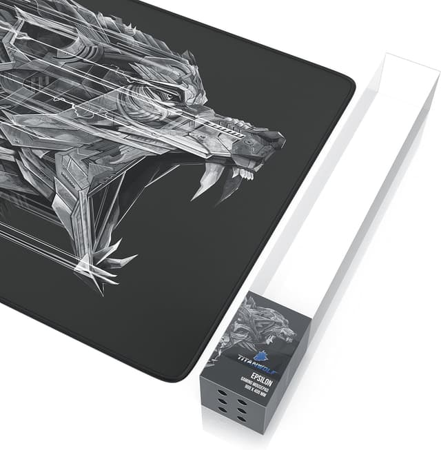 Detalle de Titanwolf XXL Speed Gaming Mouse Pad (900 x 400 x 3 mm) – smooth control, non-slip rubber base