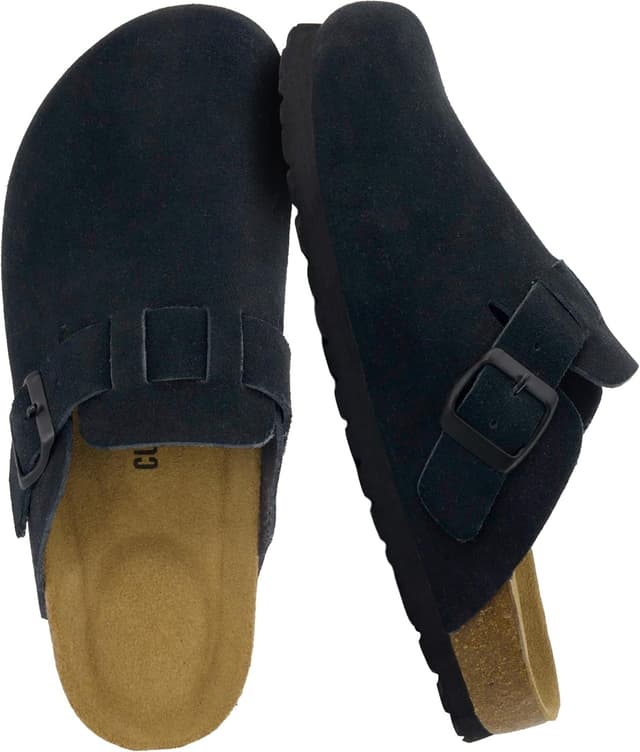 Detalle de CUSHIONAIRE Hana suede clog slip-on women's shoes