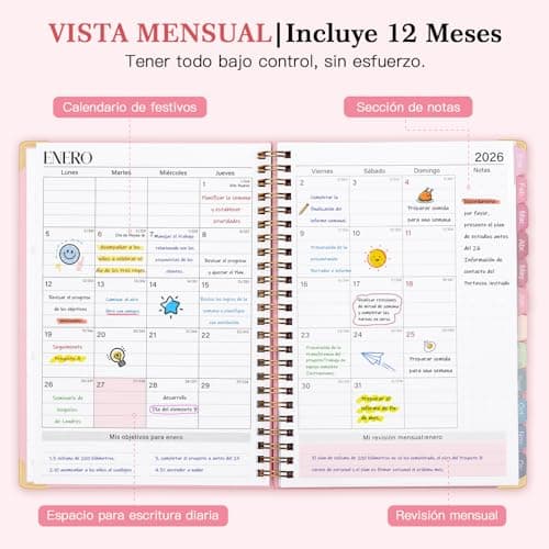 Detalle de Kareeran Agenda 2026 en Español 📓