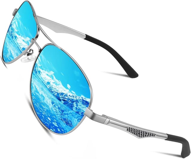 Detalle de Lunettes de soleil CGID Polarisées UV400 Aviateur en alliage Al-Mg avec charnières à ressort GA61