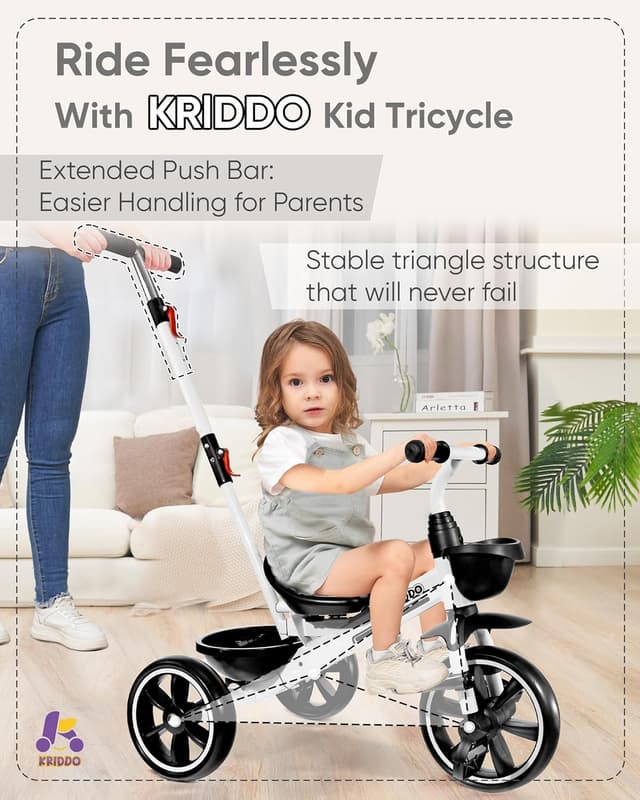 Thumbnail 4 de KRIDDO 2-in-1 Toddler Tricycle for Ages 18 Months