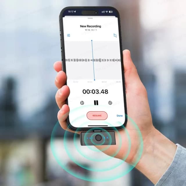 Thumbnail 1 de Klack H01 Micrófono inalámbrico de botón ENC USB-C/Lightning negro