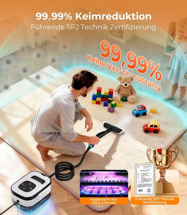 Detalle 2 de GZCHENHAO 14-IN-1 Dampfreiniger Handgerät – Turbo-Dampf-Reiniger ohne Chemie