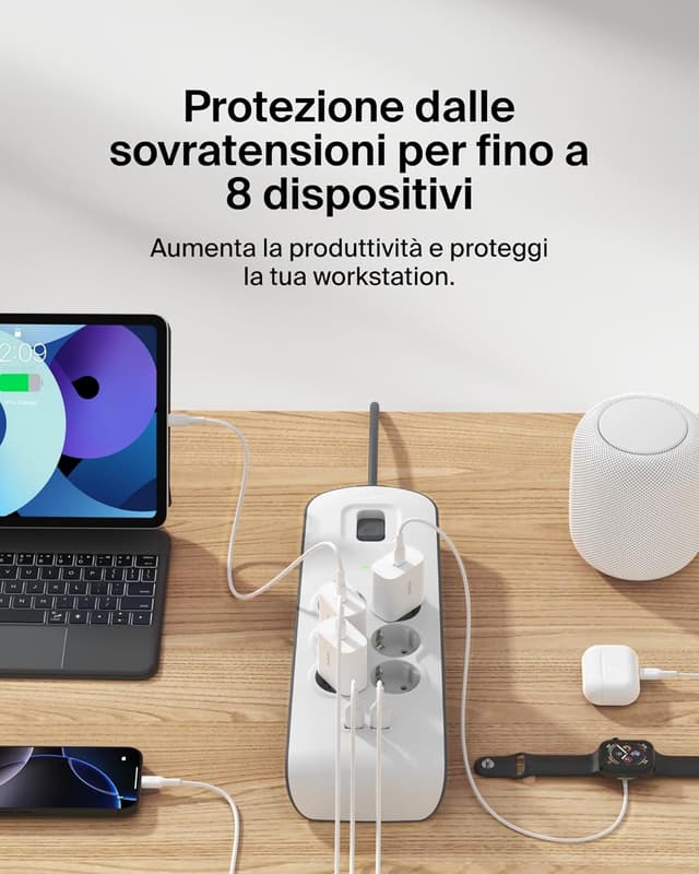 Thumbnail 1 de Belkin Ciabatta multipresa 6 prese + 2 USB, cavo 2 m 🔌