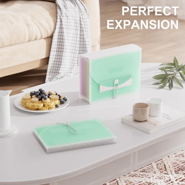 Detalle de ThinkTex Accordion File Organiser with 12 Pockets (Letter/A4) and Expandable Top & Bottom