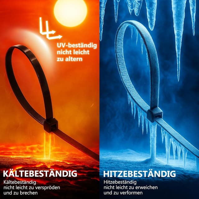 Thumbnail 3 de SUPERFA Kabelbinder-Set 500 Stück, schwarz – selbstsichernd 300 mm x 4,8 mm für Kabelmanagement