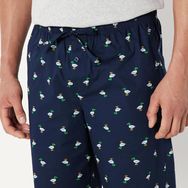 Detalle 2 de Amazon Essentials Herren-Pyjama-Hose aus Baumwoll-Stretch-Popeline mit OEKO-TEX-Zertifizierung