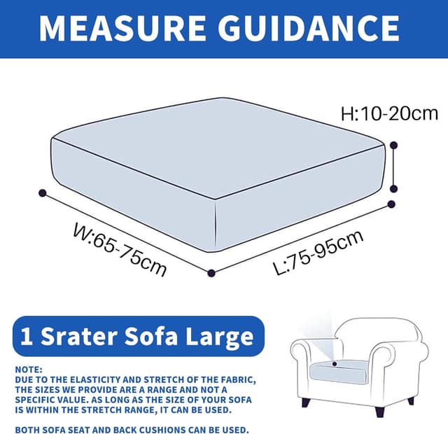 Detalle de Ystyle housse de dossier et d’assise pour canapé extensible – protection antidérapante, gris foncé (grand 1 place)