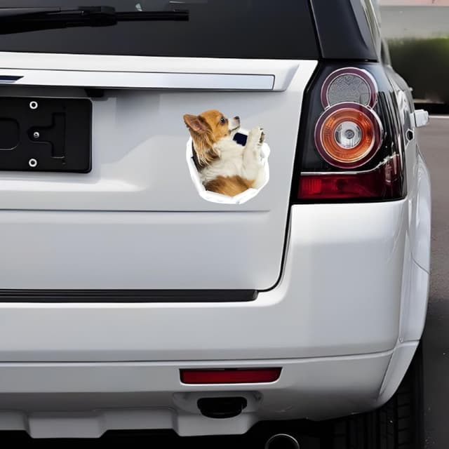 Thumbnail 4 de Chihuahua Autoaufkleber 3D Durchbruch