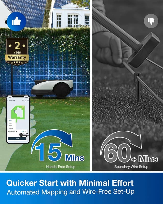 Detalle 2 de ECOVACS GOAT O1000 RTK Robot Lawn Mower with Perimeter Wire-Free Vision, Zero-Edge Cutting