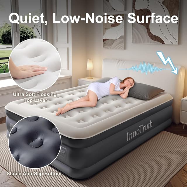 Detalle de InnoTruth Air Mattress Queen 18" inflatable bed