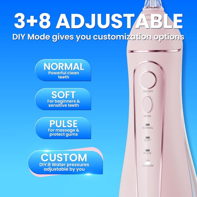 Detalle de Oralfree Cordless Water Flosser Teeth Picks for Dental Braces (Rechargeable, IPX7)
