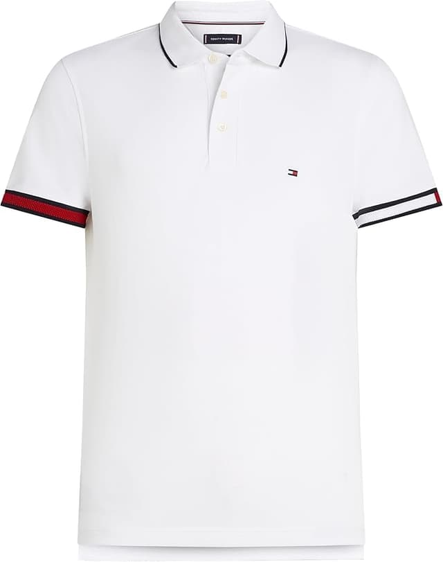 Detalle de Tommy Hilfiger Polo Slim Fit L blanco 96% algodón