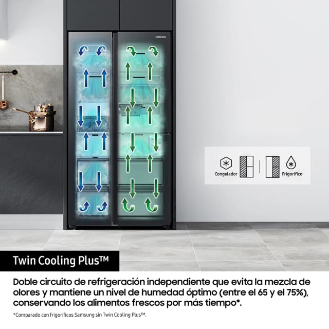 Thumbnail 6 de Samsung Family Hub Bespoke AI Frigorífico Americano 614L inoxidable
