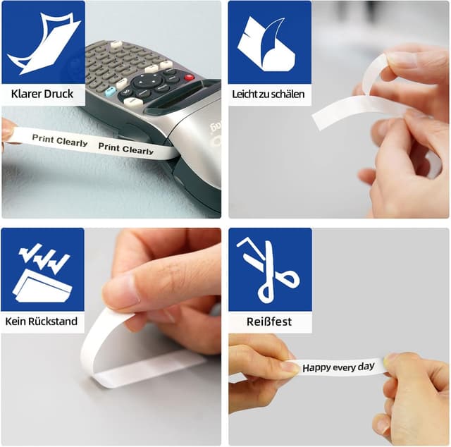 Thumbnail 4 de 3 x Etikettenband 12 mm x 4 m kompatibel mit Dymo