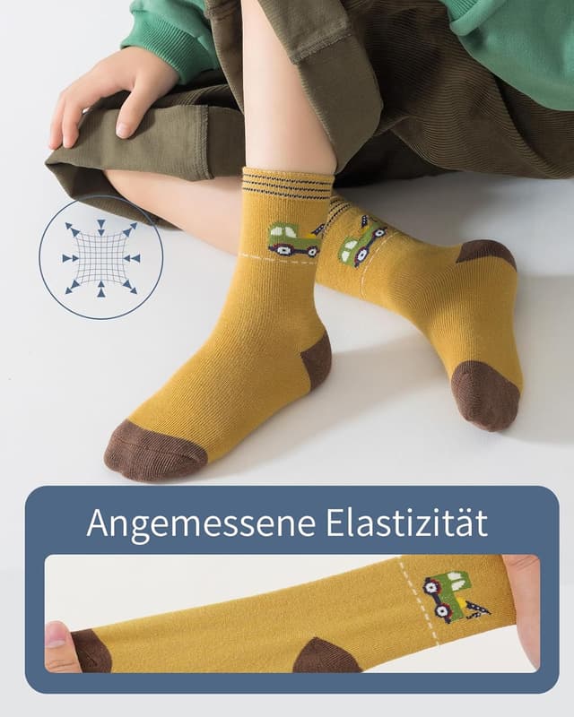 Detalle de Kyopp Kinder Socken 10er Set mit Spaßdesign