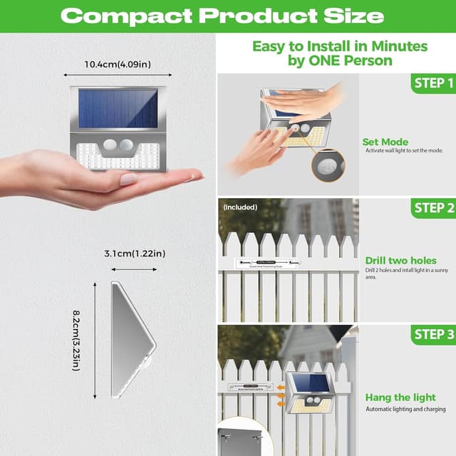 Thumbnail 5 de nipify Faretto Led da Esterno Solare 2 Pezzi