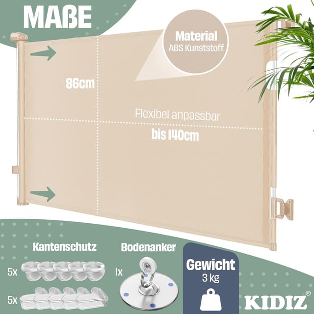 Detalle 2 de KIDIZ Treppenschutzgitter ausziehbar 0-140 cm