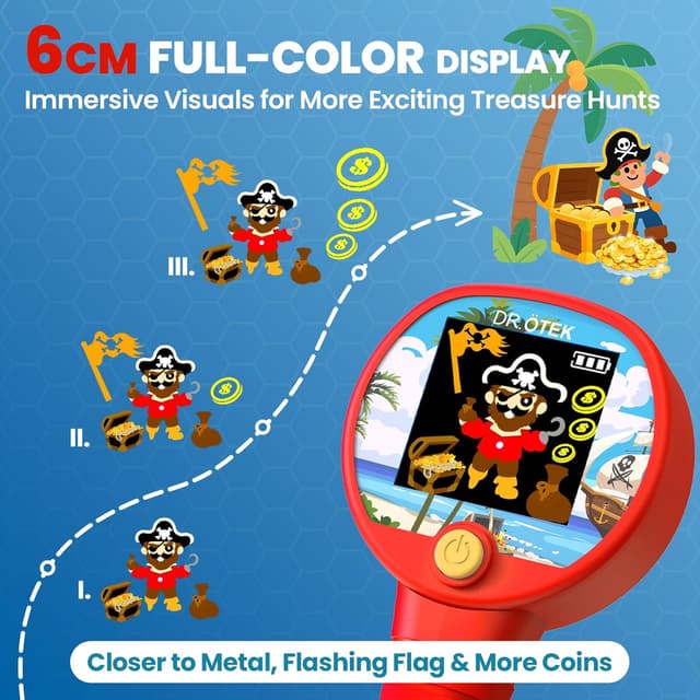 Detalle de DR.ÖTEK Kids Metal Detector 17cm LCD