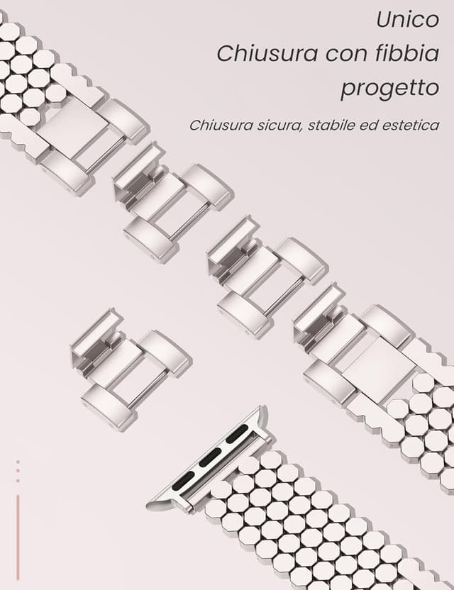 Detalle de JJii Sung cinturino in metallo a nido d’ape per Apple Watch 38/40/41/42/44/45/46/49 mm