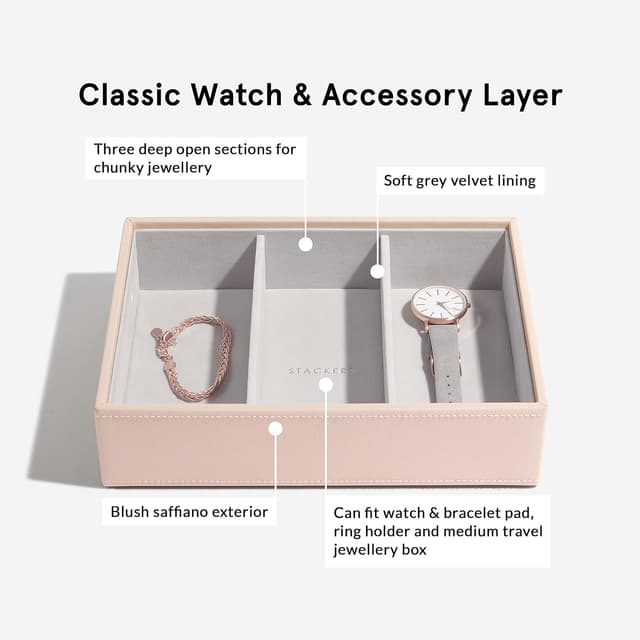 Thumbnail 6 de STACKERS Blush Klassisch Schmuckschatulle – 3 mit Samt-Futter (18 x 25 x 14 cm)