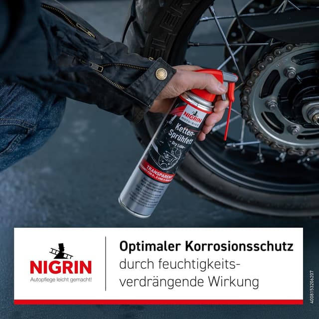 Detalle 2 de NIGRIN MOTO-BIKE Dry Lube Ketten-Sprühfett 400 ml