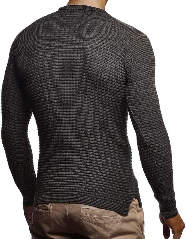 Detalle 2 de Leif Nelson LN20746 pull en tricot col rond à manches longues, coupe slim