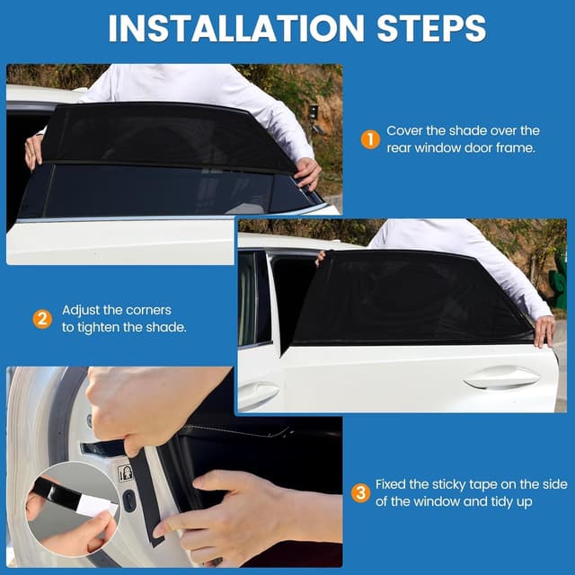 Thumbnail 3 de Car Rear Window Shade 2 Pack