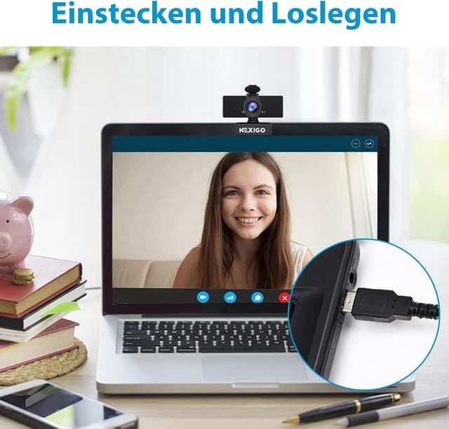 Thumbnail 4 de NexiGo N60 1080P Webcam mit Mikrofon