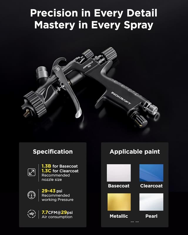 Thumbnail 5 de InoKraft Drizzle Pro LVLP 340g Spray Gun